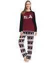 Family Striped Deer Letter Print Christmas Parent Child Holiday Pajamas