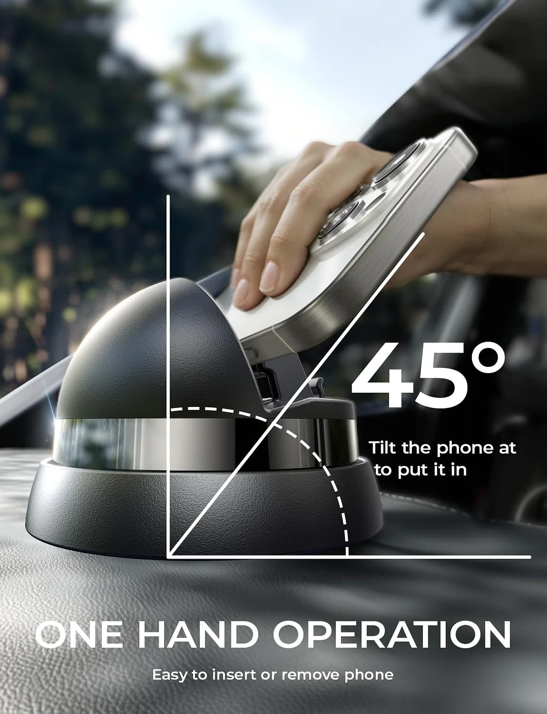 LISEN Car Phone Holder(Updated),360&deg; Rotatable Dashboard Cell Phone Holder,Non-Slip Navigation Car Phone Mount Dash Fit for iPhone 16 Pro Max/15/14/13/12/11,Samsung Series,All Smartphones