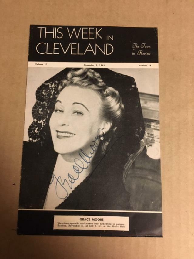 Grace Moore(Opera) Signed 1943 Week in Cleveland