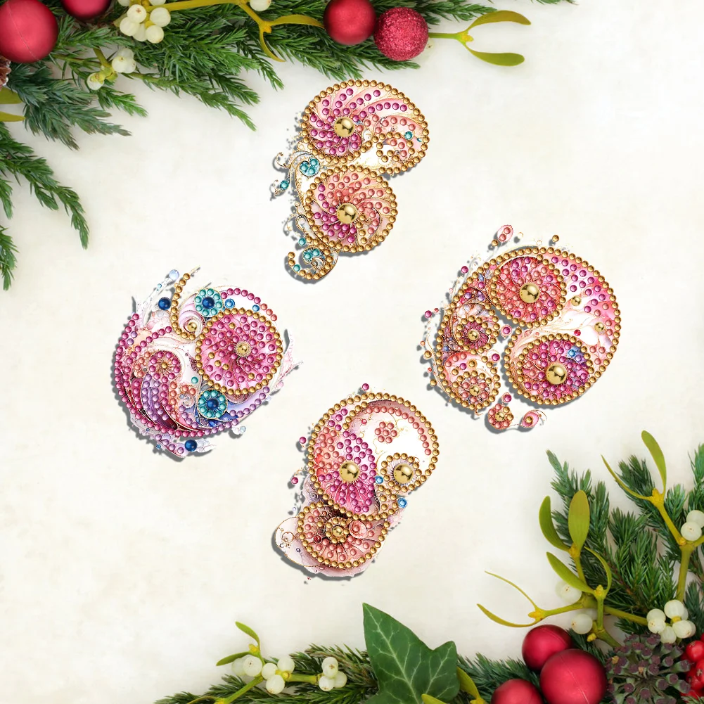 4pcs Abstract Totem DIY Diamond Painting Brooch Brooch Jewelry Kit DIY Diamond Pins