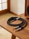 1/8in TRS Stereo Splitter Cable Male To Dual Male 3.5mm Y-Splitter Stereo Audio Cable for Speakers Headphone Cell Phone PC Laptop