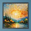 Diamond Painting-DIY Full Round Drill Stained Glass Lake(40*40 CM)