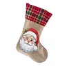 DIY Diamond Painting Christmas Stockings Hanging Ornaments Large Capacity Xmas Socks Pendant Wear Resist Candy Gift Storage Bags for Family Christmas Holiday Party Decoration (Santa Claus head)