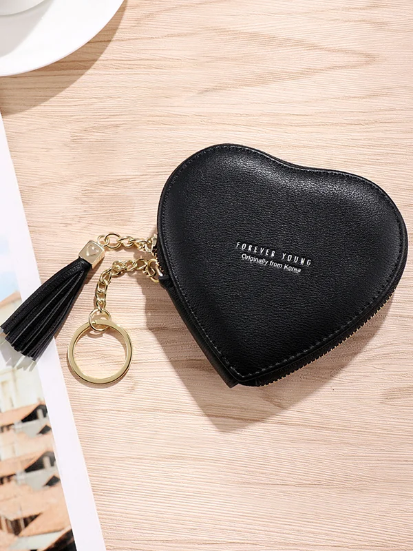 Cute Heart-Shape Coin Purse With Tassel