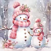 Diamond Painting-DIY Full Round Drill Pink Snowman