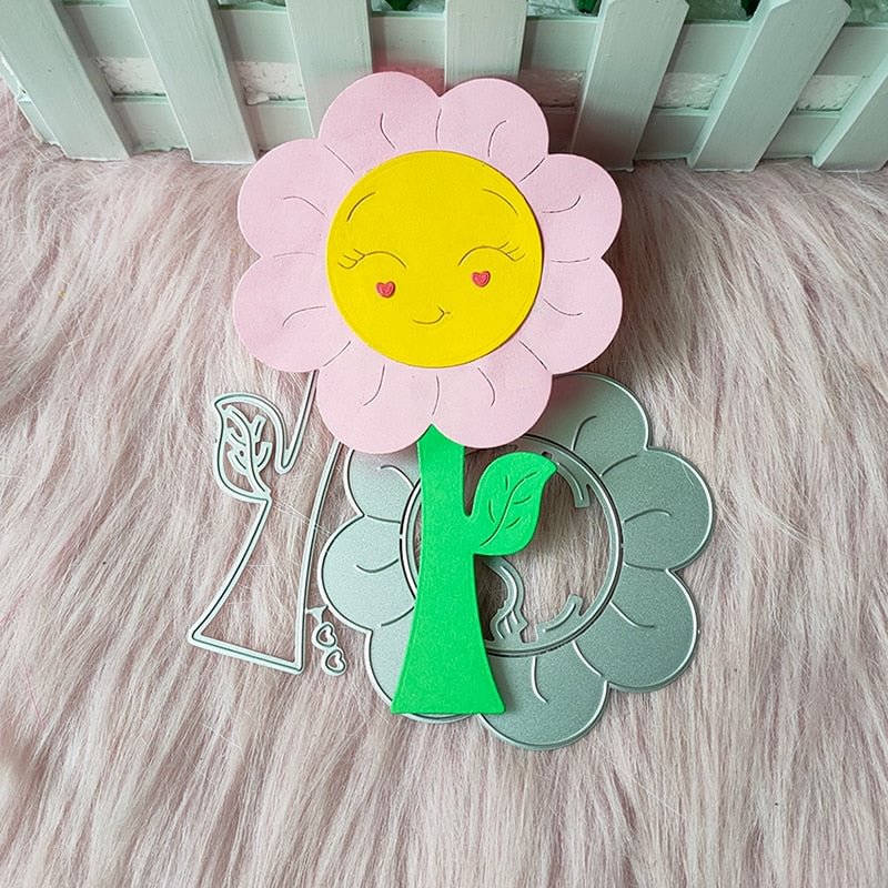 New smiling flower metal cutting die mould scrapbook decoration embossed photo album decoration card making DIY handicrafts