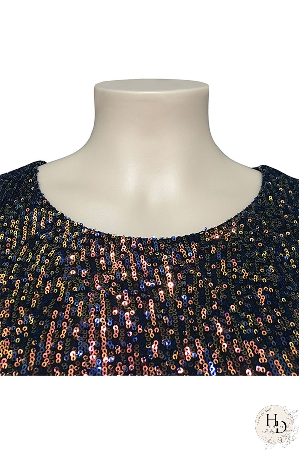 As Show Sexy O Neck Sequin Solid Sequined Plus Size Dresses