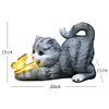 Cat Solar Garden Statue Solar Garden Statue Cat Housewarming Gift for Yard Patio