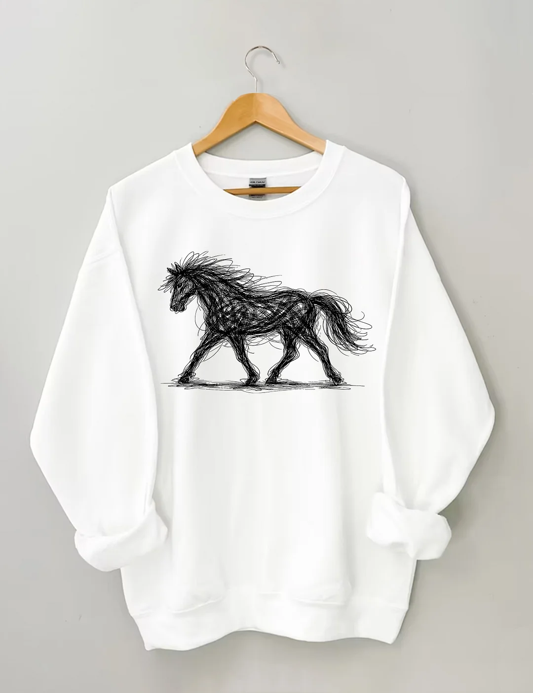 Abstract Art Line Horse Sweatshirt