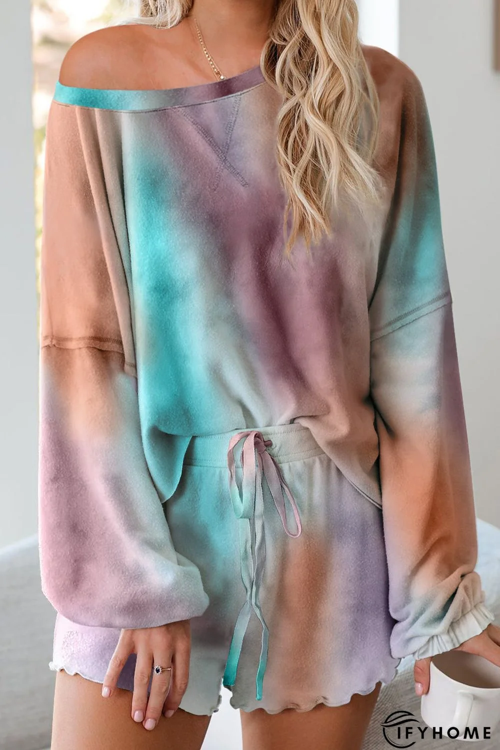 Multicolor Tie-dye Pajamas Loungewear Set | IFYHOME