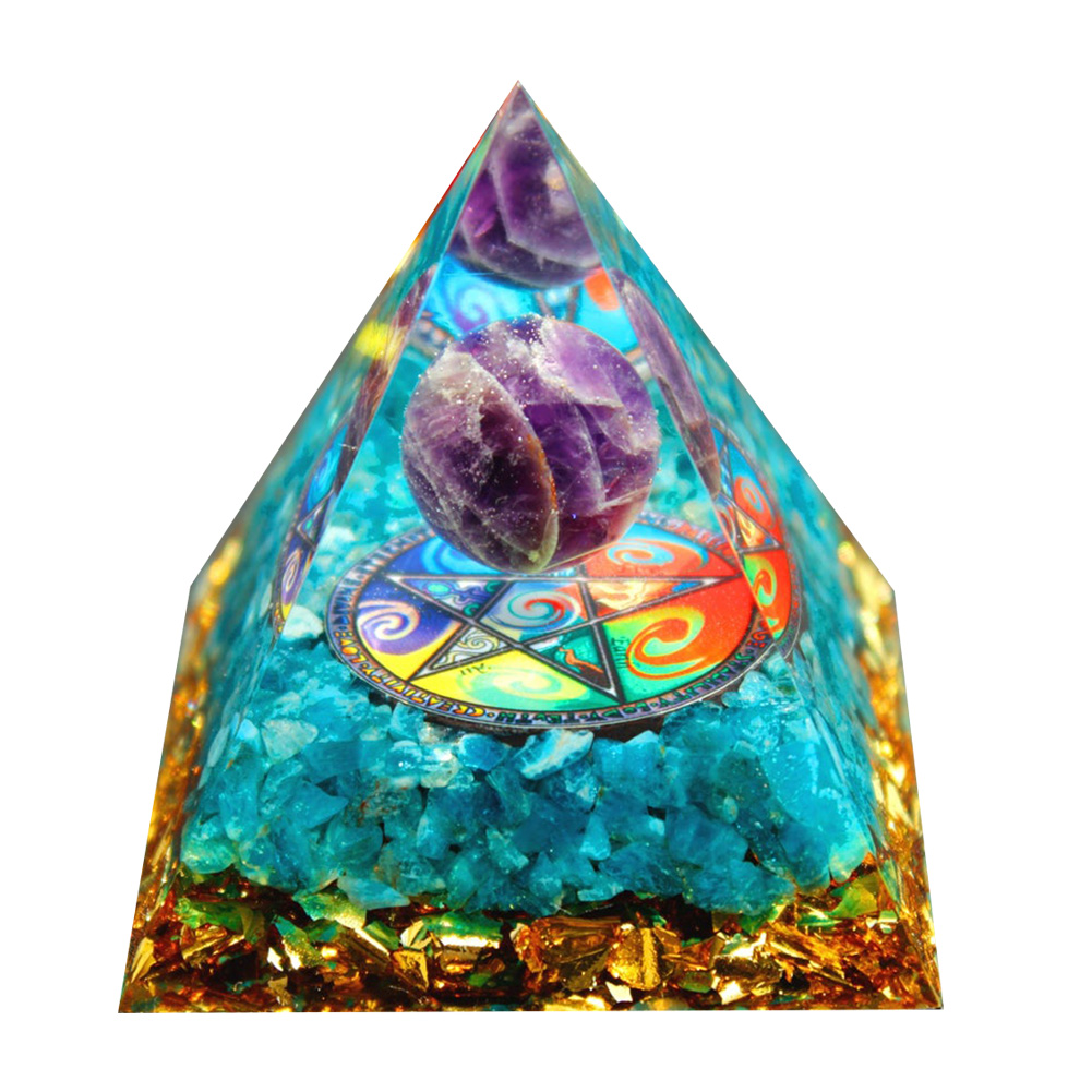 Natural Crystal Pyramid Healing Stone Chakra Reiki Home Office Decor (C)