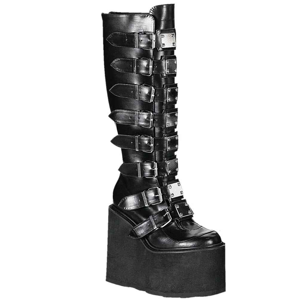 2021 Punk Brand New INS Hot Platform High Heels Gothic Style Vampire Wedges Shoes Cosplay Fashion Motorcycles Ankle Boots Women