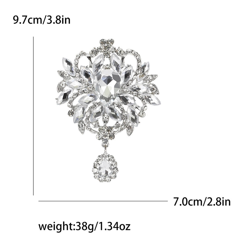 Elegant Retro Pin Geometric Alloy Inlay Rhinestones Glass Women’s Brooches