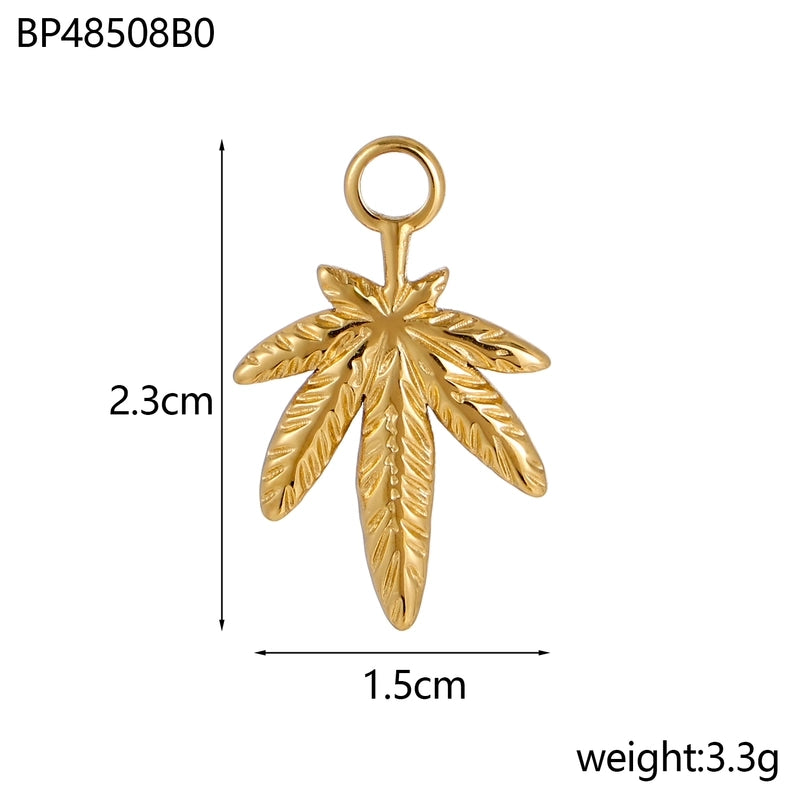 1 Piece 20*32mm Titanium Steel Zircon Starfish Ocean Shell Pendant Jewelry Accessories