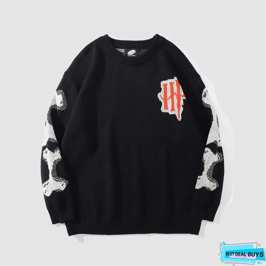 Skeleton Print Sweater