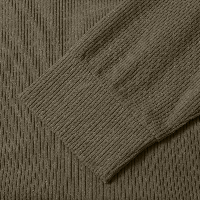 Cotosen Original Design Men's Corduroy Patchwork Color Block Casual Stand Collar Henley Sweatshirt