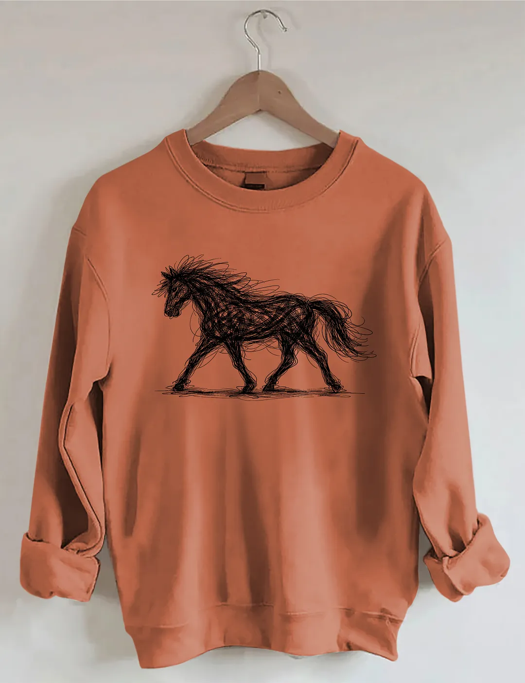 Abstract Art Line Horse Sweatshirt