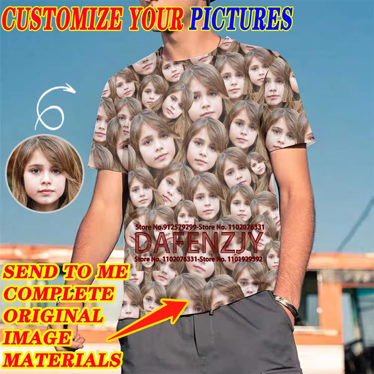 Cotton Tshirt 3D Harajuku Custom Your Photo/name 3D All Over Printed T Shirt Men/Women Short Sleeve Harajuku Tshirt Customized T-shirt t -shirt Tee