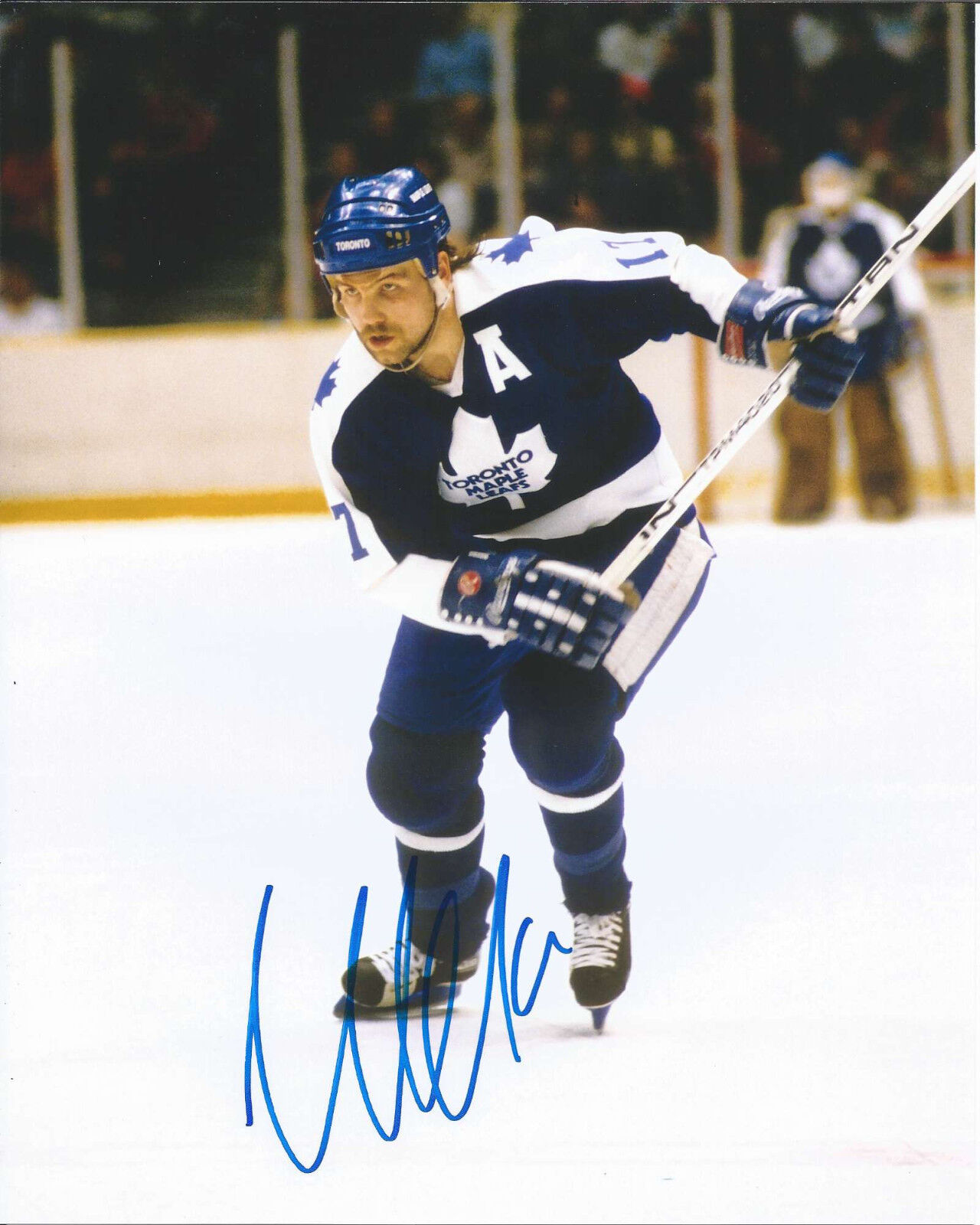 TORONTO MAPLE LEAFS WENDEL CLARK SIGNED 8X10 Photo Poster painting W/COA WENDELL VINTAGE A