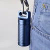 Blue Aluminum Alloy Waterproof Canister Medicine Seal Capsule Bottle EDC Outdoor Camping Tool 