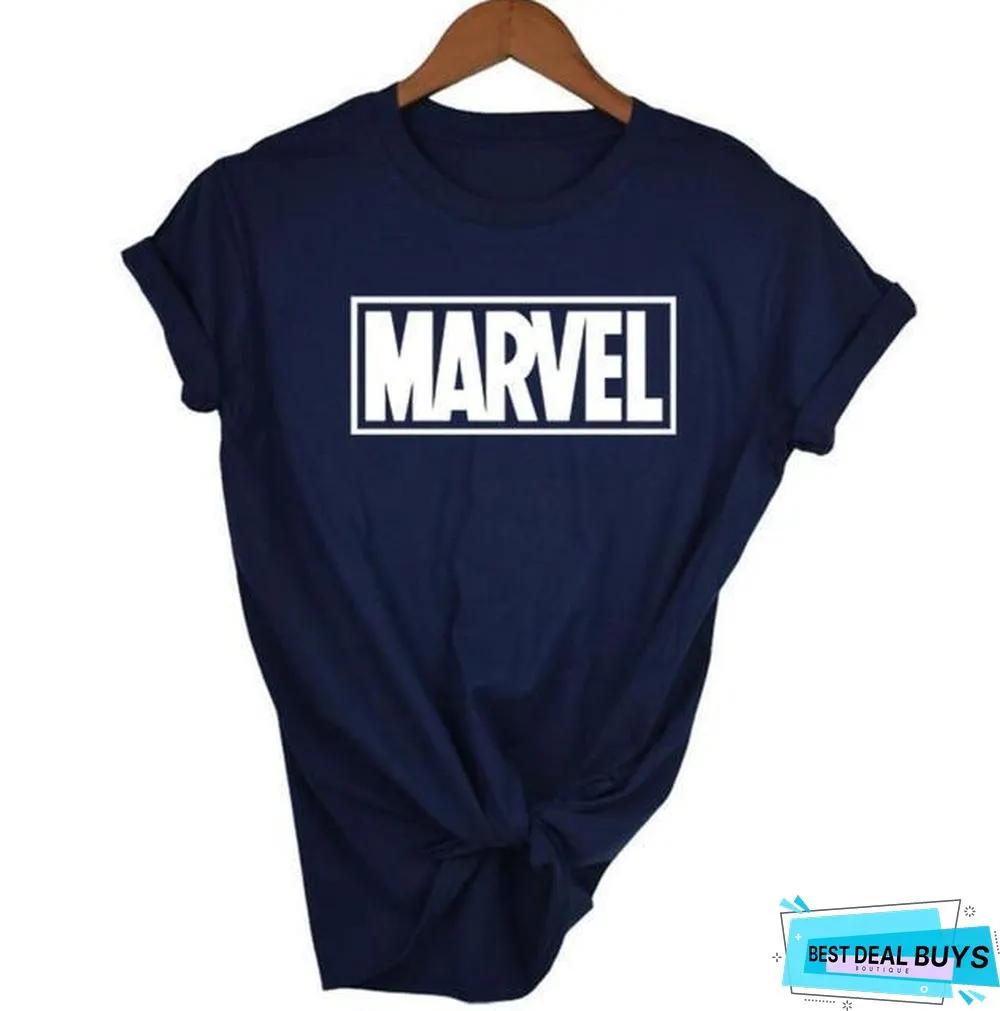 Women Short Sleeve T-Shirt O-Neck Cotton Super Hero Tops Tee