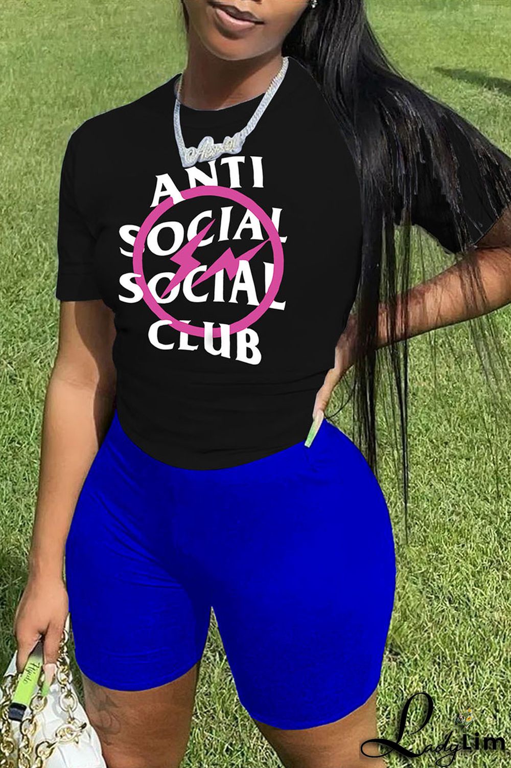 Pink Casual Print Patchwork O Neck Short Sleeve Two Pieces