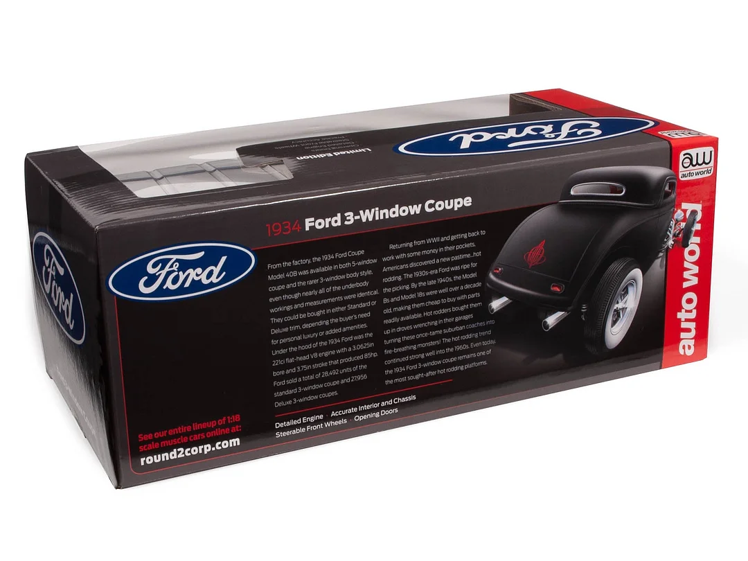 1934 3 Window Coupe High Boy Hot Rod 1:18 Scale