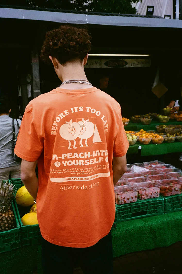 Other Side Store 'A-Peach-Iate' Organic Tee - Orange