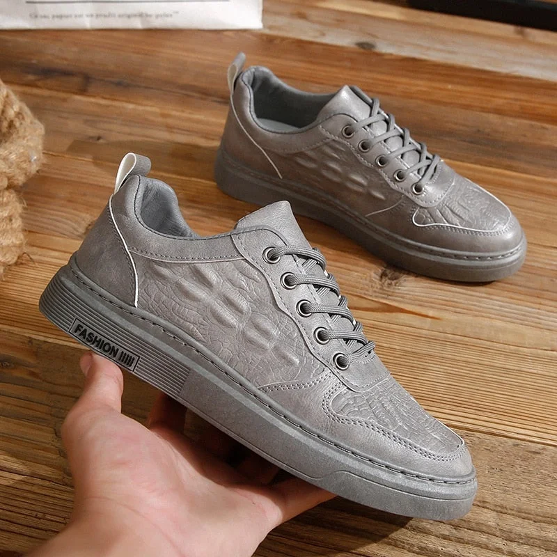 Fashion Men's Leather Casual Shoes Brand Designers Flats Black Sneakers Cozy Business Shoes for Men Casual Footwear Board Shoes