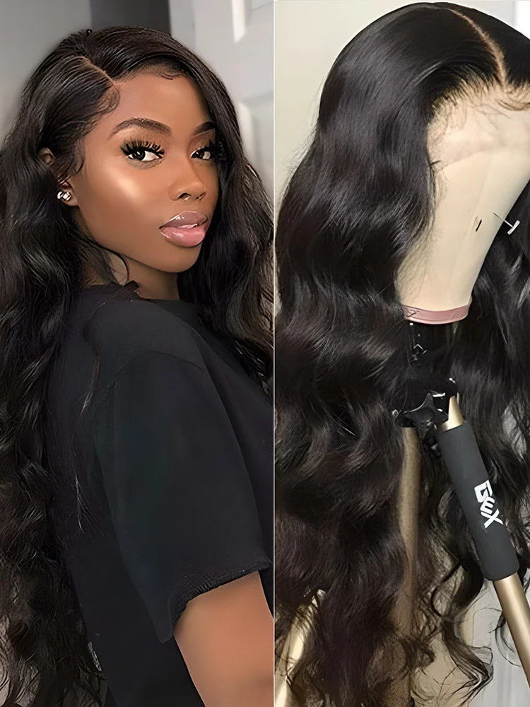 Body Wave Hair 13x4 Swiss HD Lace Front Wigs Pre Plucked