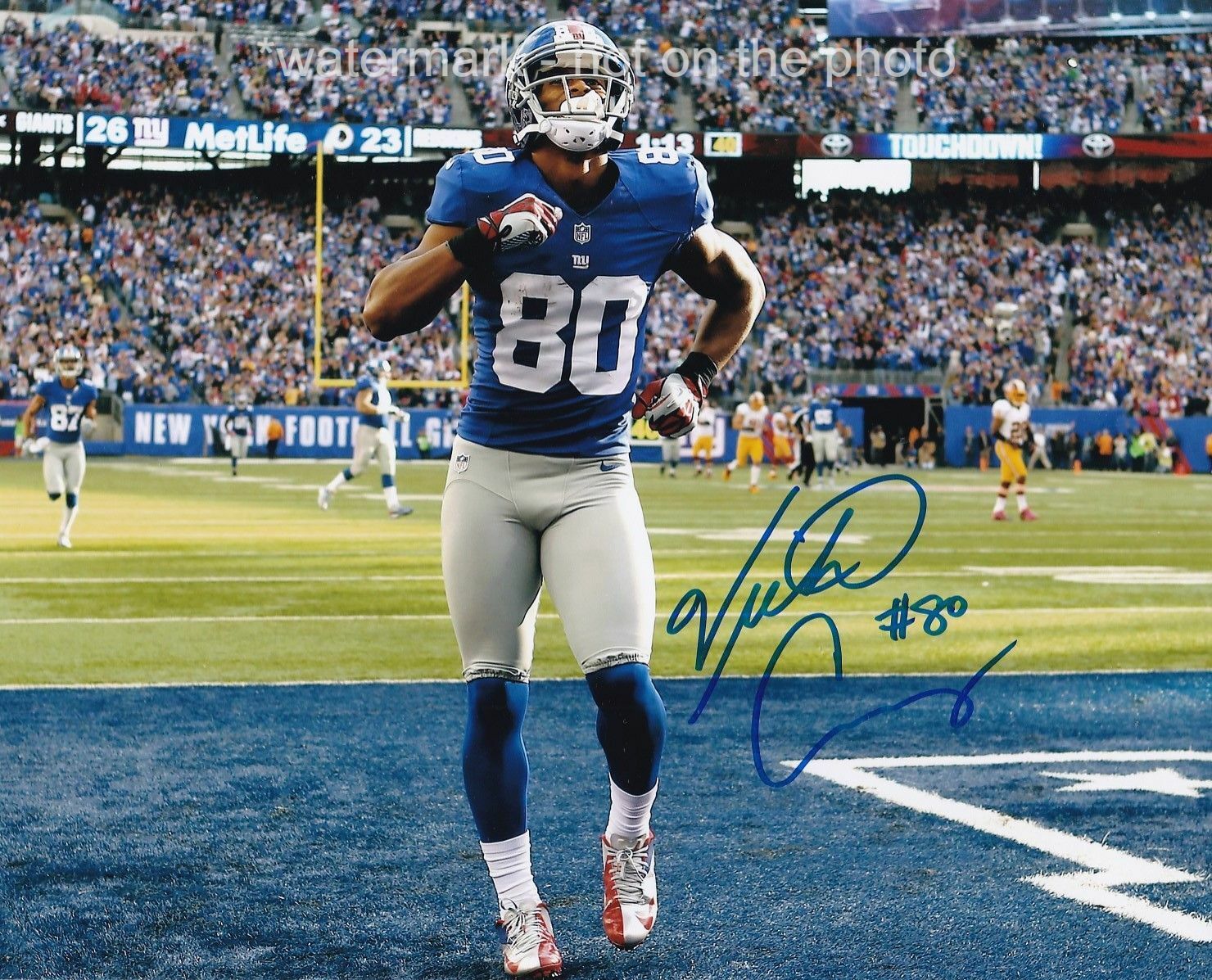 VICTOR CRUZ SIGNED AUTOGRAPH 8X10 Photo Poster painting NEW YORK GIANTS