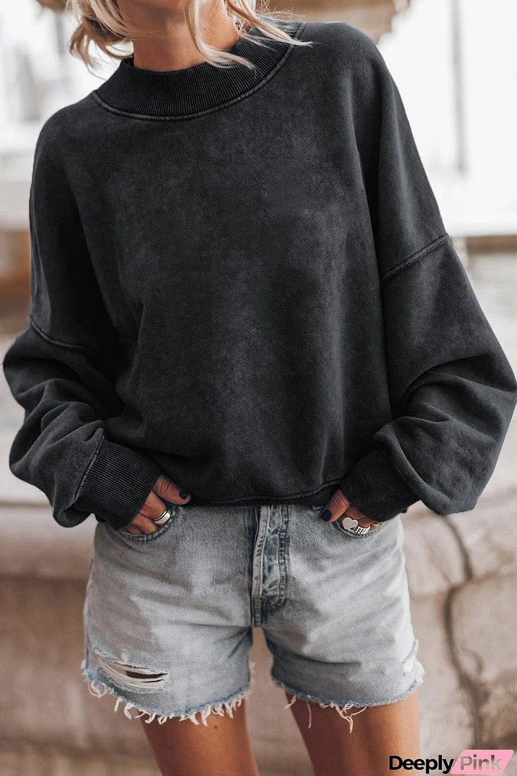 Round Neck Dropped Shoulder Sweatshirt