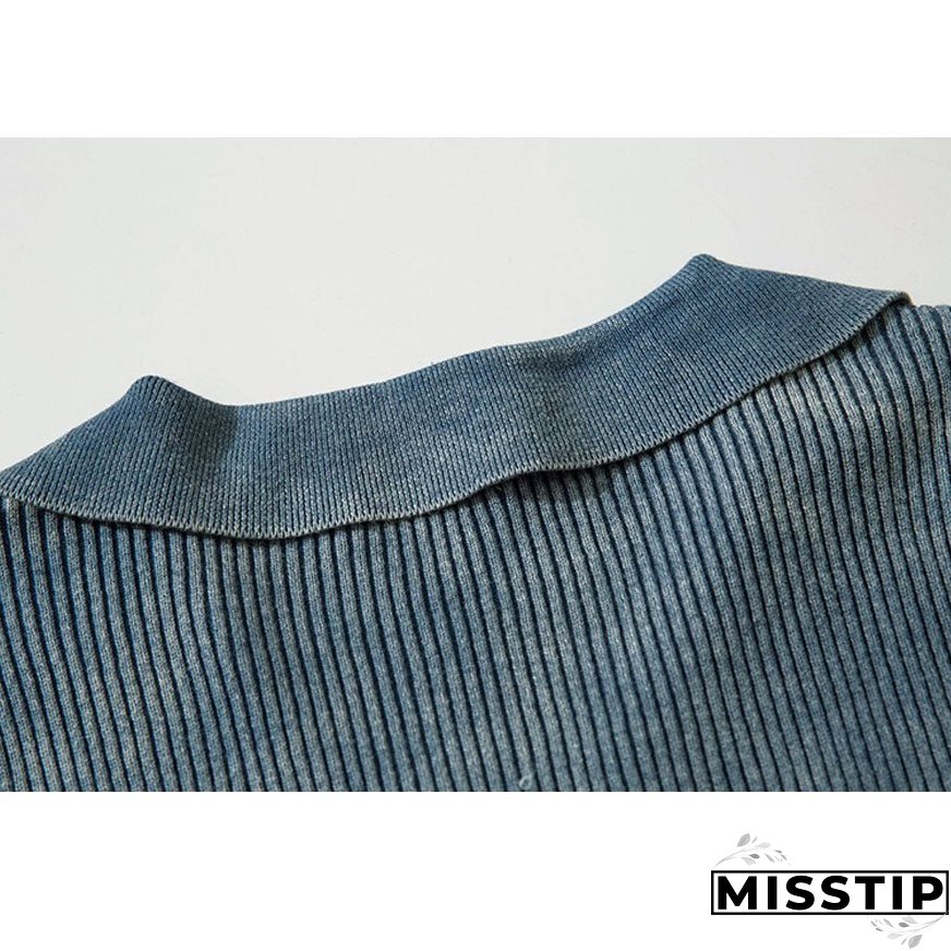 V Neck Distressed Star Button Cropped Cardigan Sweater