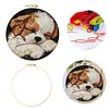 Border Collie Puppy-DIY Embroidery Kit with Pattern Cotton Threads Needles Hoop 29*29cm tapestrymarket