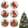 Peinture en diamant perle DIY de No&euml;l 6 pi&egrave;ces d&rsquo;ornements en bois 3,07x3,07 pouces