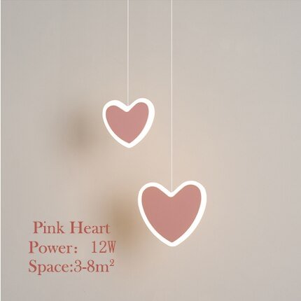 creative cute heart-shaped LED pendant lights net red shop/aisle/bedside children's lamp restaurant bar 2 head pendant lamp