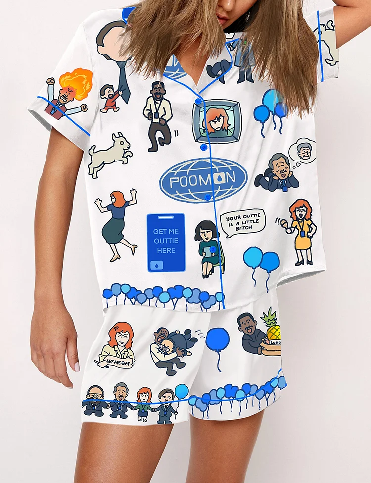 Women's Severance Cast Portraits Office dystopian Print Pajama Set