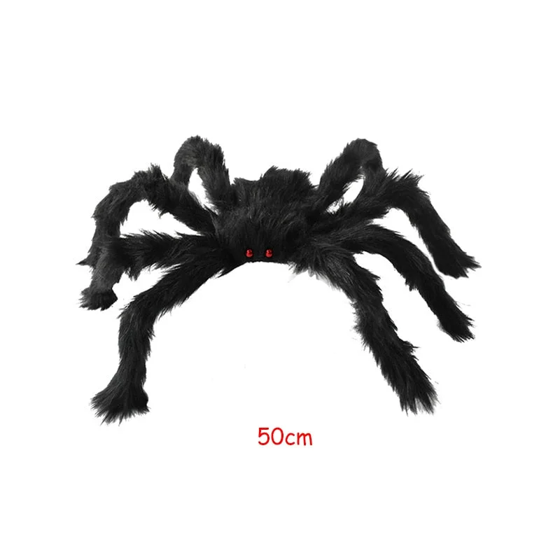 Horror Giant Black Plush Spider Halloween Party Decoration Props Kids Children Toys Haunted House Decor