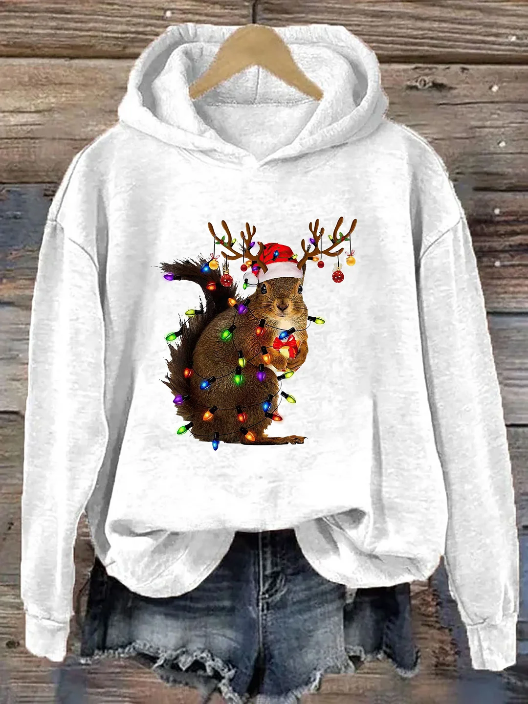 Squirrel Christmas Lights Hoodie