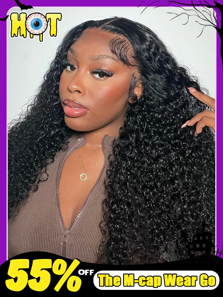 Xsywig Pre-cut 9x6 Lace M-cap Wear Go Glueless Mini Knots Kinky Curly Hair HD Lace Front Wig Pre-plucked