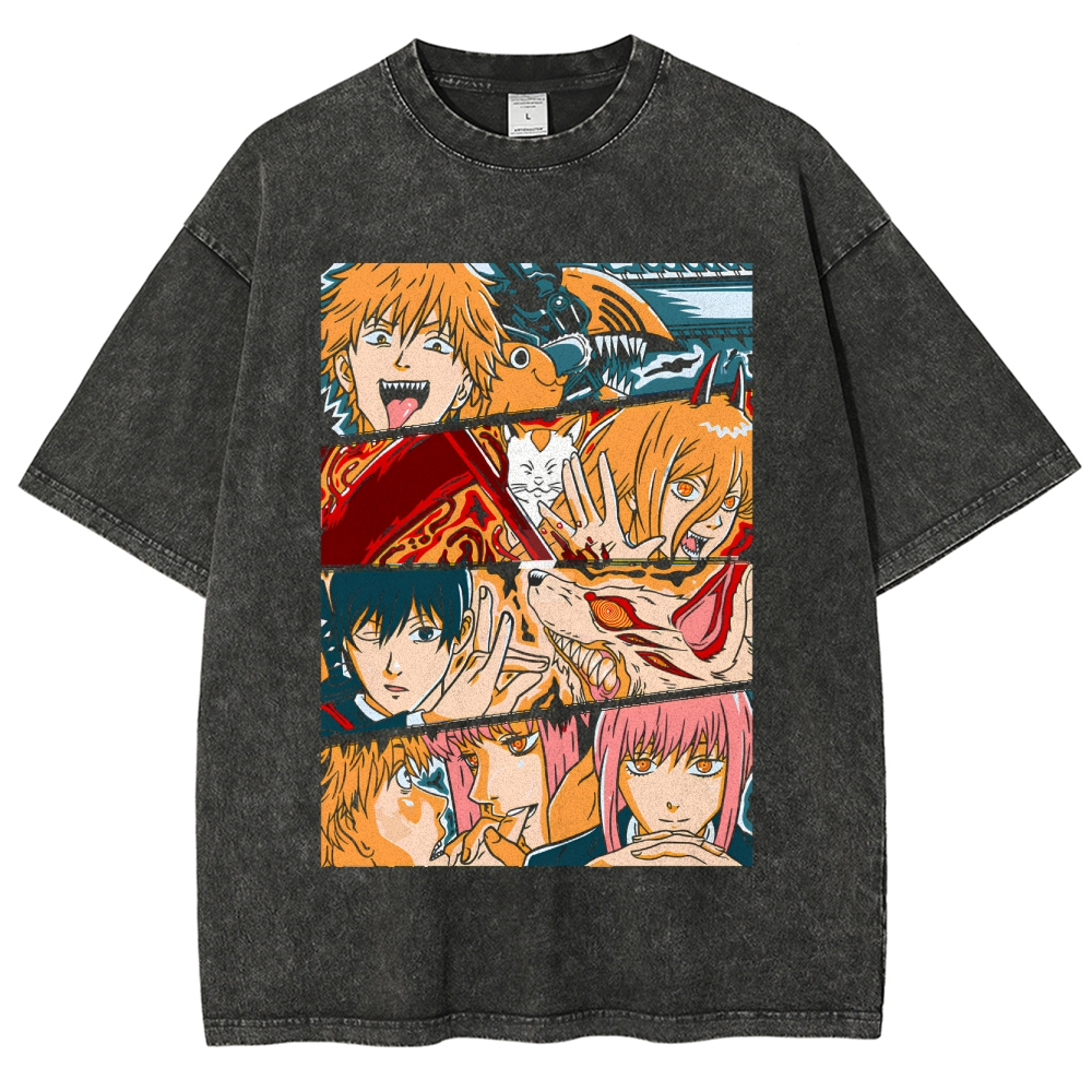 Chainsaw Man Fiend Fighters Vintage T-Shirt