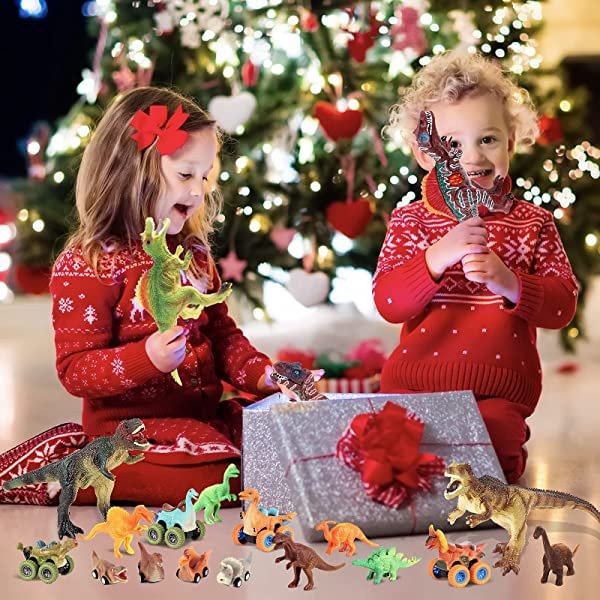 Dinosaur Toy Pull Back Cars and Dinosaur Figures Toys for 4 5 6 7 8 9 Year Old Boys and Girls Dinosaur Game or Decorations for Birthday Party Easter Xmas Gifts FLICKLE Dinosaur Toys for Kids 