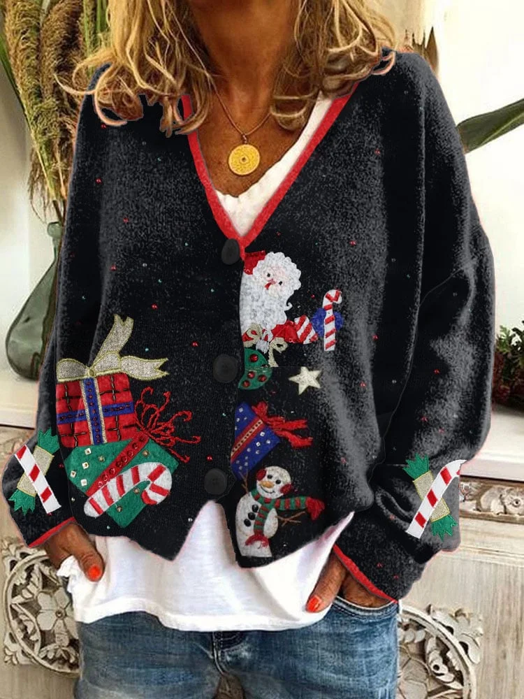 Women's Vintage Ugly Christmas Knit Cardigan
