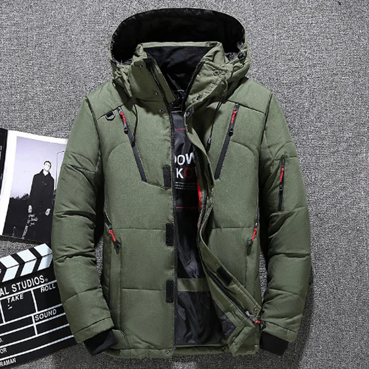 Men's Hiking Puffer Down Jacket Hoodie Jacket Ski Jacket Winter Outdoor Thermal Warm Windproof Lightweight Breathable Winter Jacket