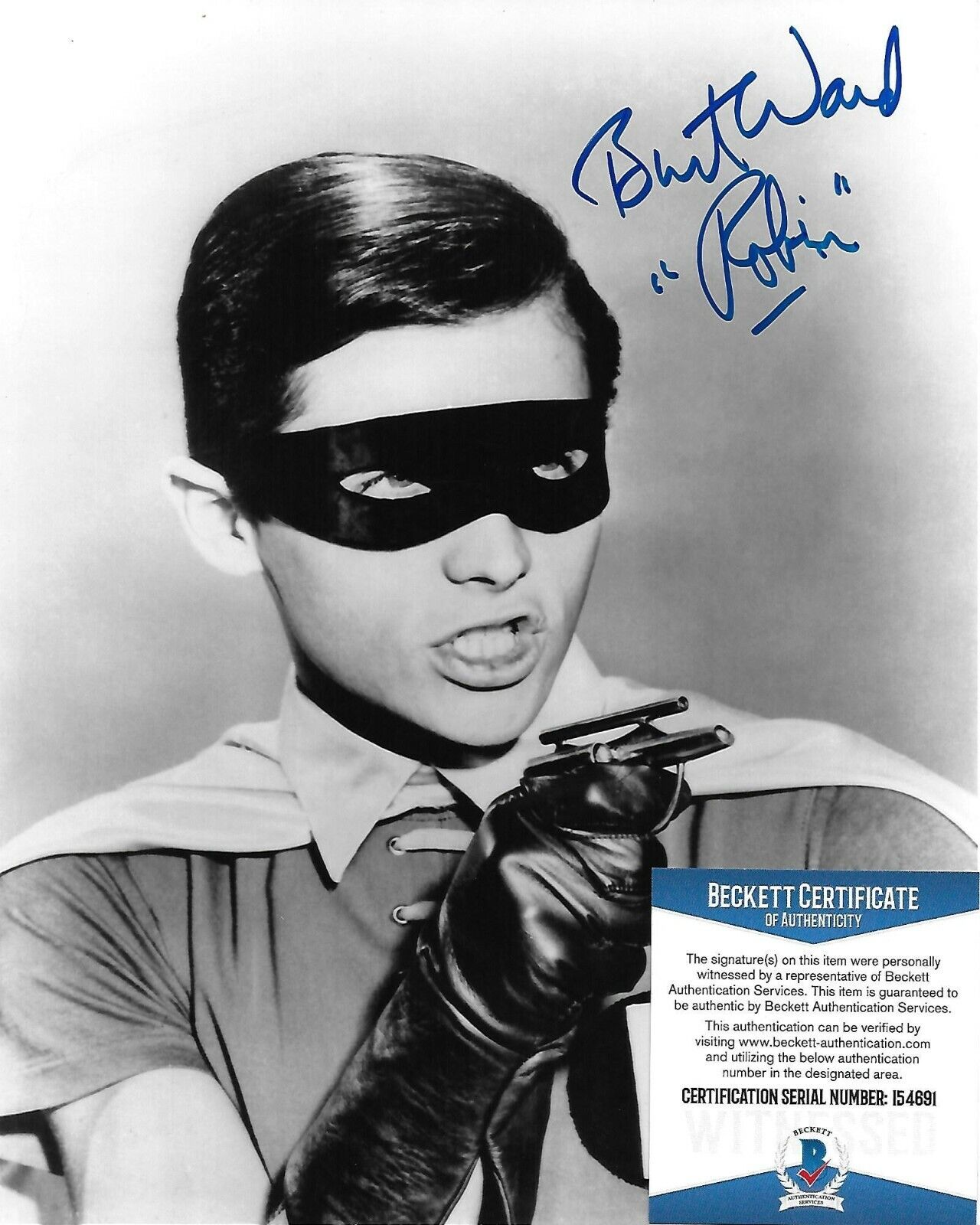 Burt Ward Batman & Robin Original Autographed 8x10 Photo Poster painting w/Beckett COA #8