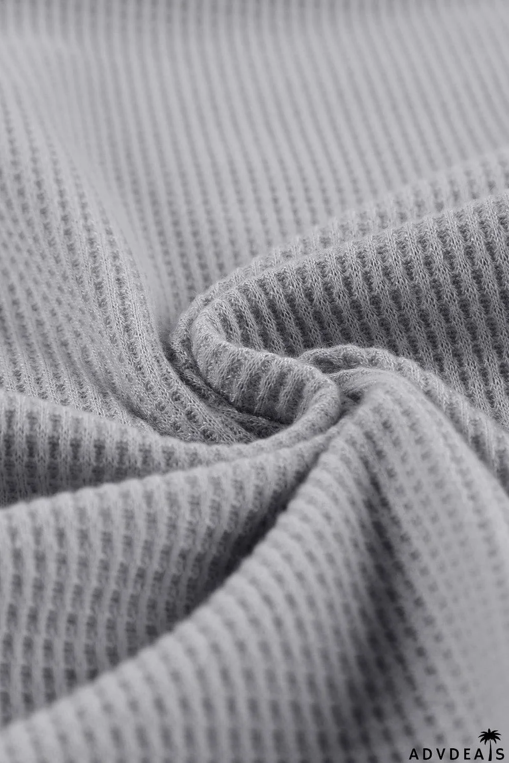 Scoop Neck Button Closure Ribbed Long Sleeve Top