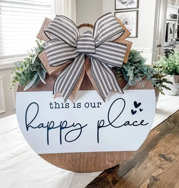 This is our happy place(Front Door Wreath) - tree - Codlins