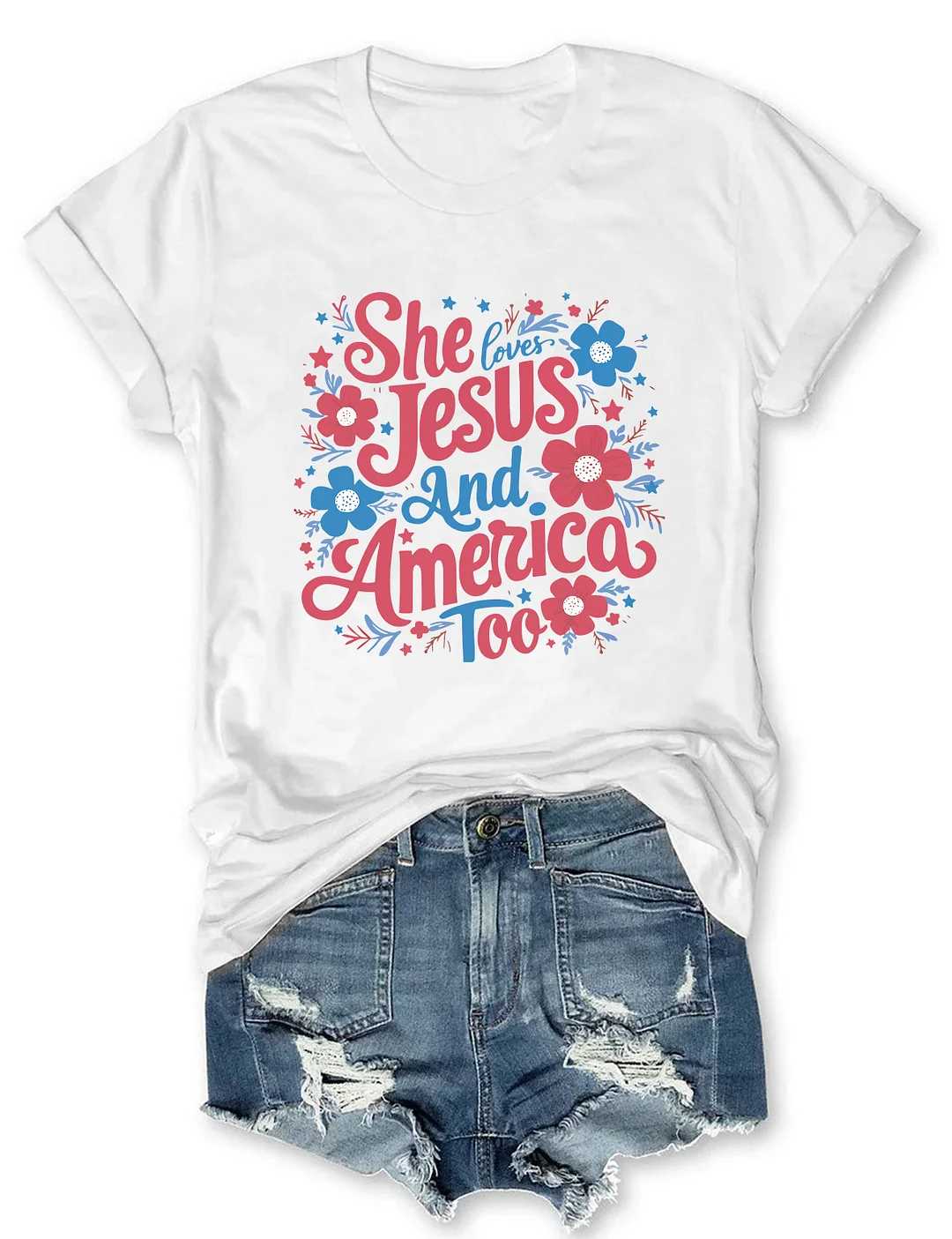 She Loves Jesus And America Too T-shirt