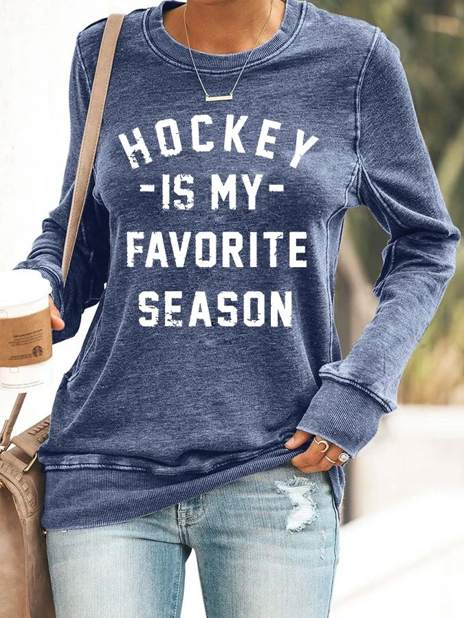 Hockey is My Favorite Season Prind Casual Sweatshirt