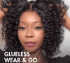 Black Gradient Brown Highlight Deep Curly Glueless Wig